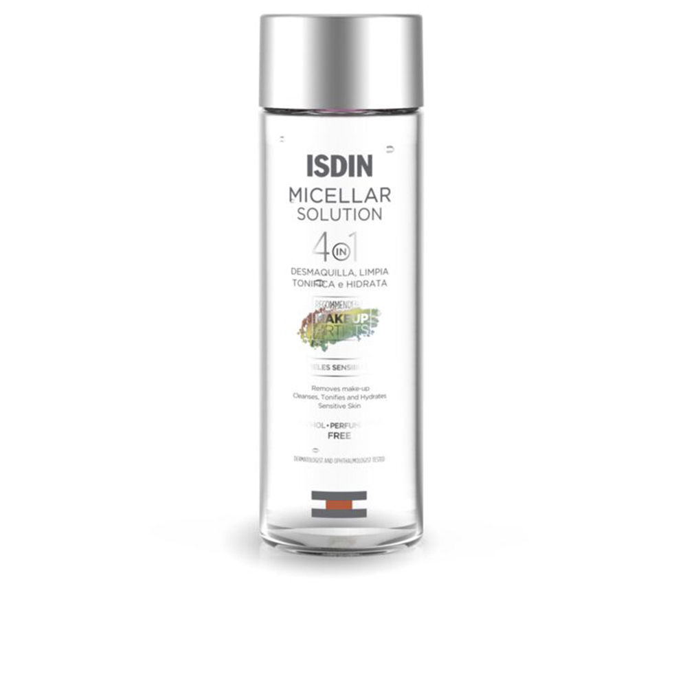 IsdinMicellarSolution4-in-1100ml Bottle of Isdin Micellar Solution 4-in-1 by Isdin, a micellar water indicated for cleansing and removing makeup.