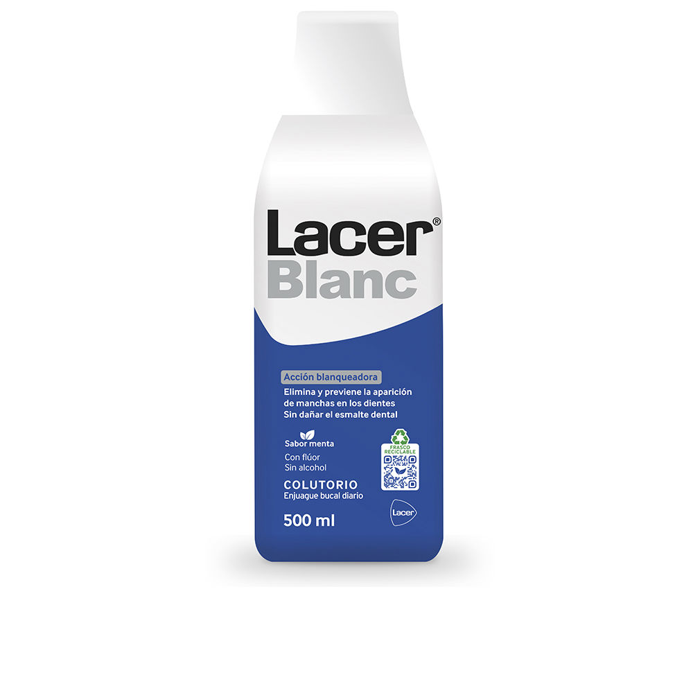 LacerLacerblancMintMouthwash500ml Bottle of Lacer Lacerblanc Mint Mouthwash by Lacer, a whitening mouthwash indicated for bringing teeth back to their natural color.