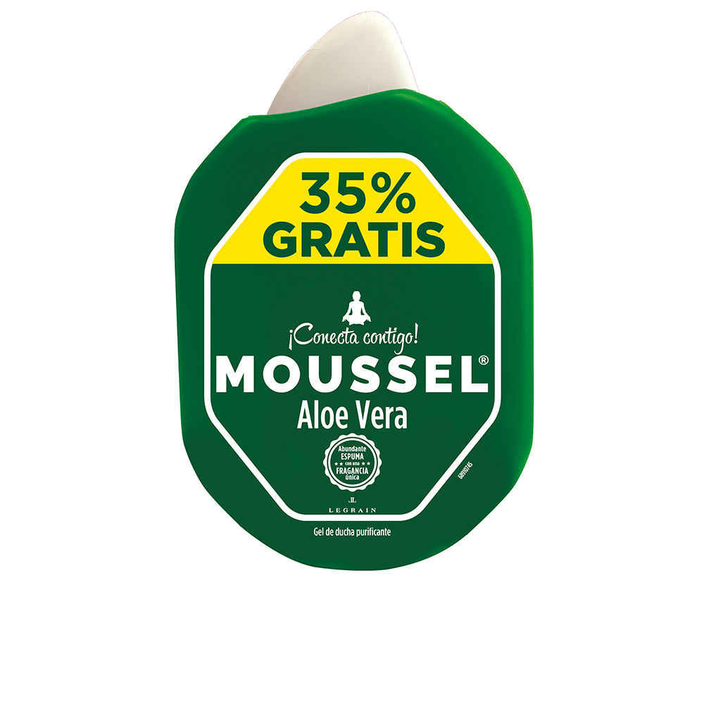 MousselAloeVeraPurifyingShowerGel900ml Bottle of Moussel Aloe Vera Purifying Shower Gel by Moussel, a cleansing gel indicated for purifying and hydrating skin.