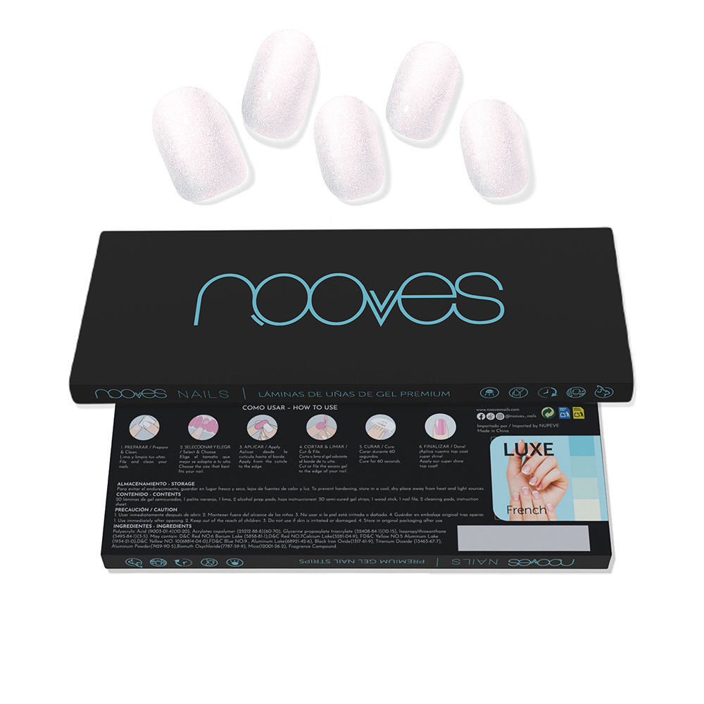 NoovesGelSheetsCatPearlWhitePremiumLuxeFalseNailsx20 Nooves Gel Sheets Cat Pearl White Premium Luxe False Nails x20