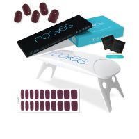 Nooves Gel Sheets Red Wine Premium Luxe False Nails Manicure Set