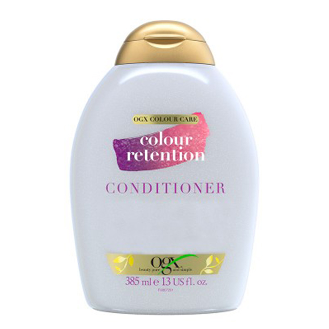 OgxColorRetentionHairConditioner385ml Bottle of Ogx Color Retention Hair Conditioner by Ogx, a lightweight conditioner indicated for protecting dyed hair.