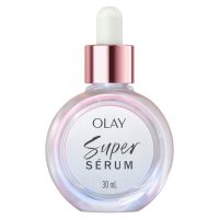 Bottle  of  Olay  Super  Serum  5  In  1  by  Olay,  a  lightweight  serum  indicated  for  smoothing  and  firming  the  skin.