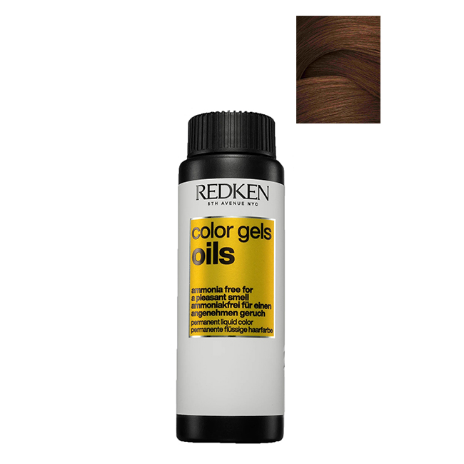 RedkenColorGelOilsColor5GB-5.3160ml Bottle of Color Gel Oils Color 5GB by Redken, a liquid hair color indicated for permanent grey coverage and hair shine.