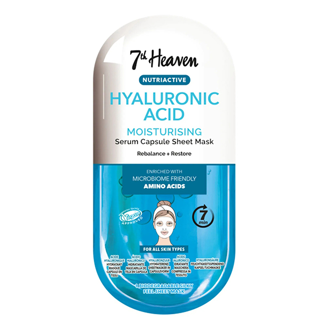 7thHeavenHyaluronicAcidCapsuleSheetMask Sachet of 7th Heaven Hyaluronic Acid Capsule Sheet Mask by 7th Heaven, a sheet mask indicated for hydrating dry skin.