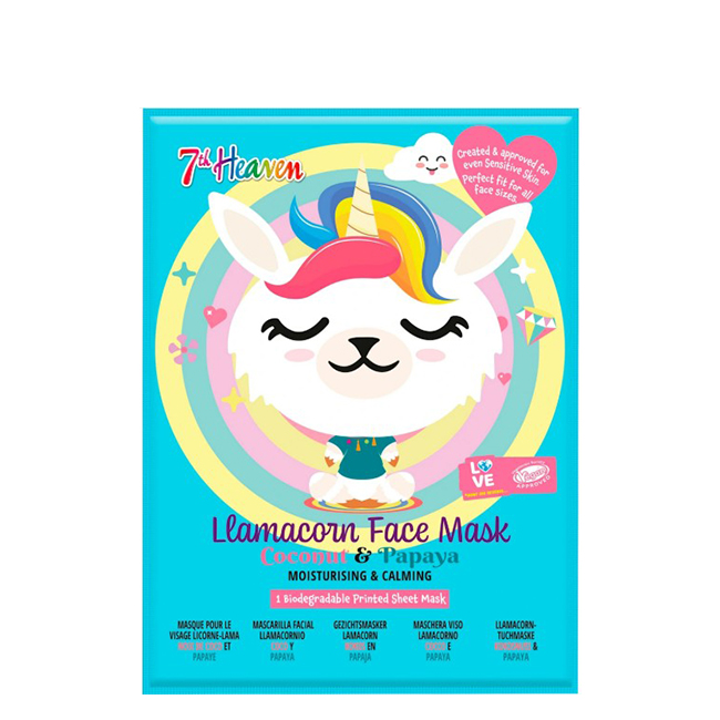7thHeavenLlamacornFaceMask Mascarilla Facial Llamacorn 7th Heaven - Image 1