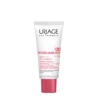 Tube  of  Uriage  Roséliane  CC  Cream  SPF30  by  Uriage,  a  CC  cream  indicated  for  masking  redness  and  providing  UV  protection.