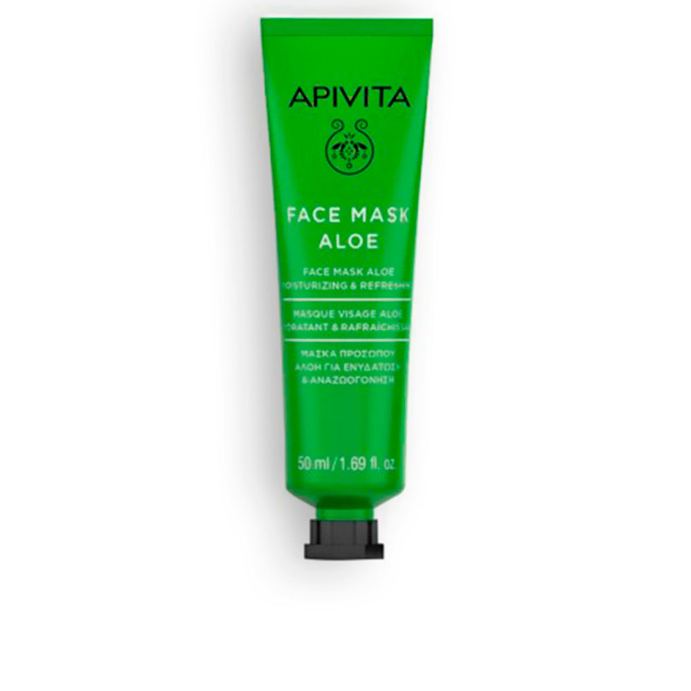 ApivitaAloeFaceMask50ml Jar of Apivita Aloe Face Mask 50ml, a rich face mask indicated for moisturizing, soothing and boosting skin elasticity.