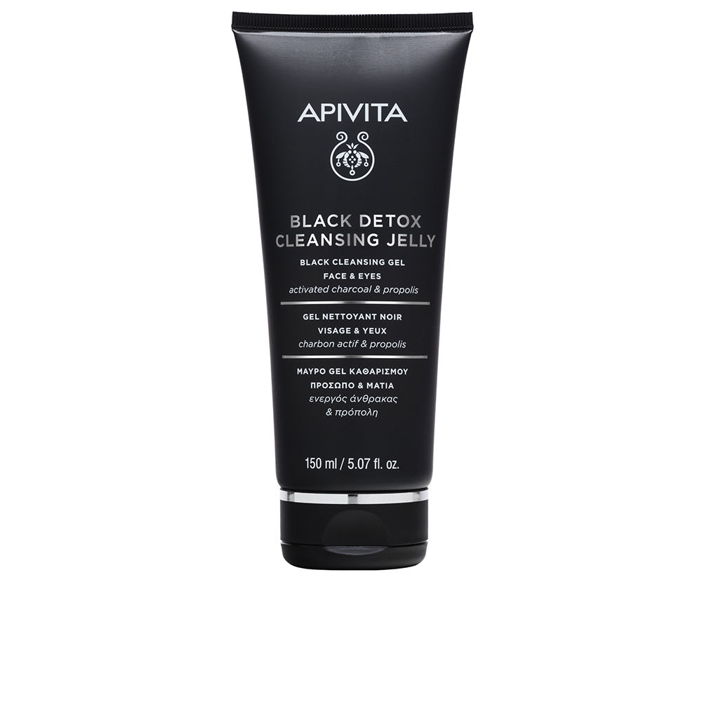 ApivitaBlackDetoxCleansingJelly150ml Bottle of Apivita Black Detox Cleansing Jelly by Apivita, a cleansing gel indicated for detoxifying the skin and removing makeup.