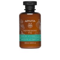 Bottle  of  Apivita  Refreshing  Fig  Shower  Gel  by  Apivita,  a  shower  gel  indicated  for  cleansing  skin  while  preserving  natural  moisture.