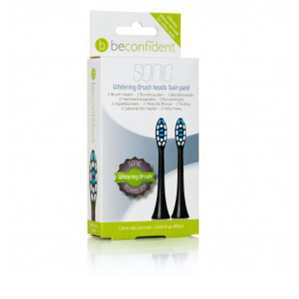 BeconfidentSonicWhiteningBrushHeadsRefillsDuoBlackColor Beconfident Sonic Whitening Brush Heads Refills Duo Black Color