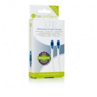 Box  of  Beconfident  Sonic  Whitening  Brush  Heads  Refills  Duo  by  Beconfident,  a  brush  refill  indicated  for  whitening  and  oral  health.
