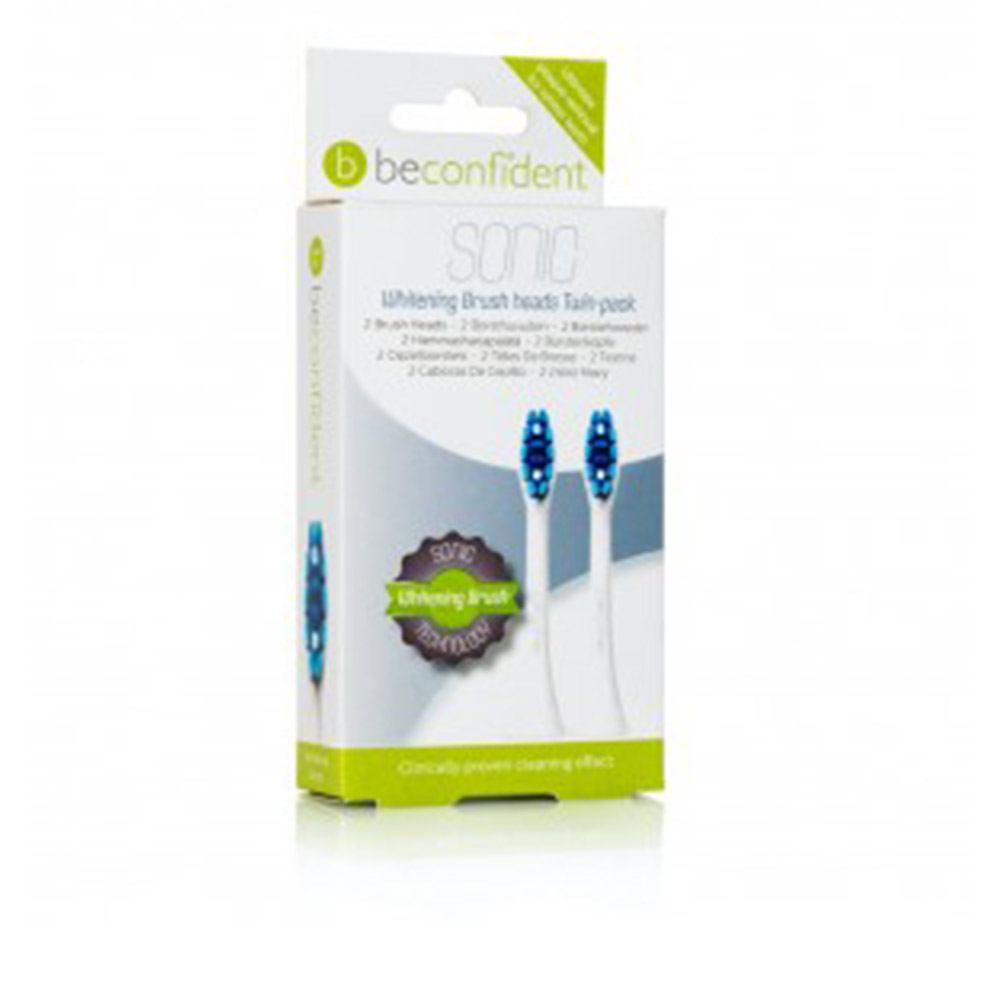 BeconfidentSonicWhiteningBrushHeadsRefillsDuoWhiteColor Beconfident Sonic Whitening Brush Heads Recargas Duo Cor Branca - Image 1