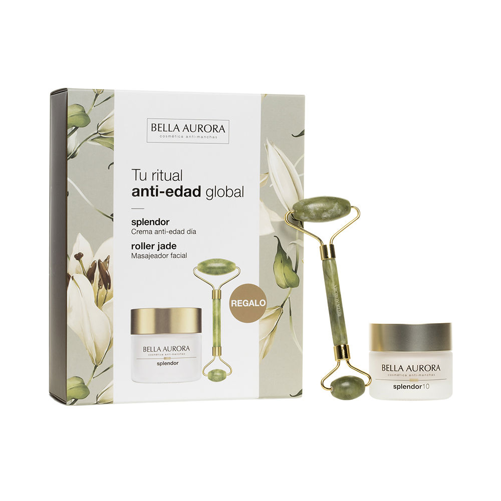 BellaAuroraSplendorGlobalAnti-AgingRoutine Jar of Bella Aurora Splendor Global Anti-Aging Routine by Bella Aurora, a gel-in-oil cream indicated for reducing signs of aging.