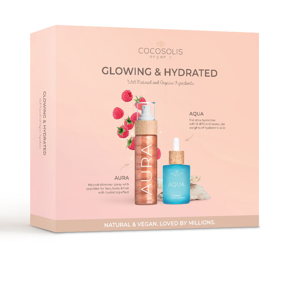 CocosolisGlowing&HydratedGiftSet Box of Cocosolis Glowing & Hydrated Gift Set by Cocosolis, a skincare set indicated for skin illumination and hydration.