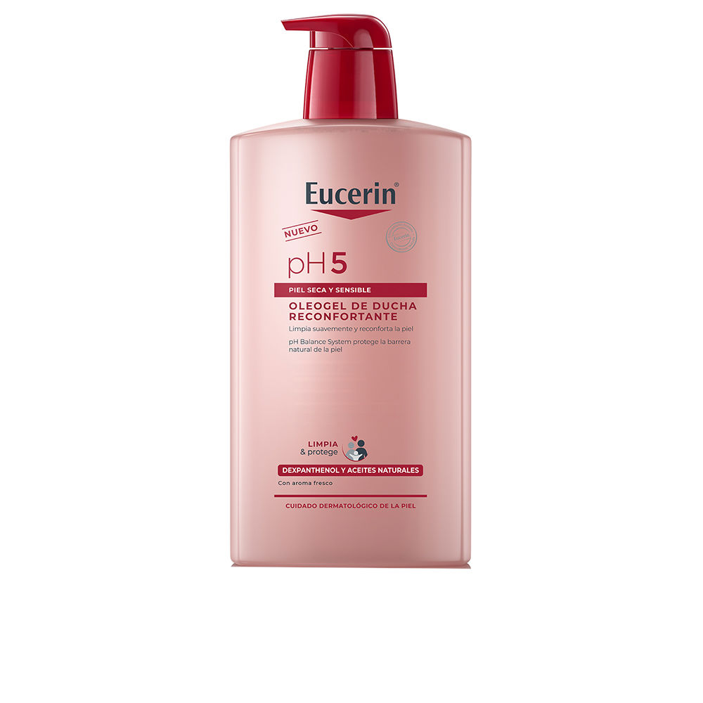 EucerinpH5OleogelComfortingShowerGel1000ml Bottle of Eucerin pH5 Oleogel Comforting Shower Gel by Eucerin, a shower gel indicated for cleansing dry and sensitive skin.