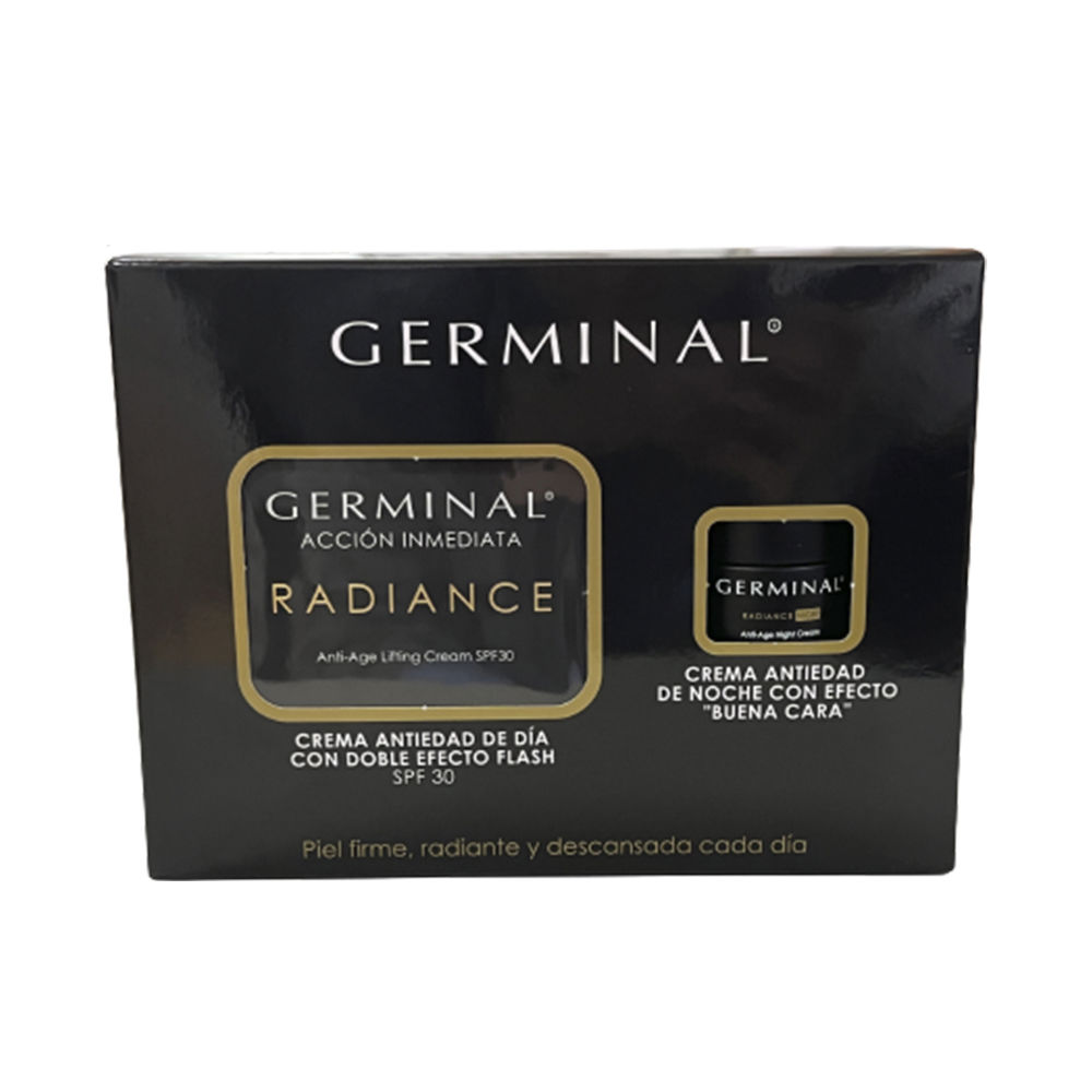 GerminalRadianceImmediateActionDayCreamSet Box of Germinal Radiance Immediate Action Day Cream Set by Germinal, a skincare set indicated for lifting and skin repair.