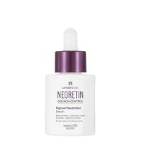 Bottle  of  Neoretin  Discrom  Control  Pigment  Neutralizer  Serum  by  Neoretin,  a  serum  indicated  for  reducing  dark  spots  and  evening  skin  tone.