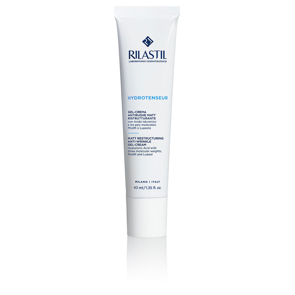 RilastilHydrotenseurMattRestructuringAnti-WrinkleGel-Cream40ml Product container of Rilastil Hydrotenseur Matt Gel-Cream by Rilastil, a gel-cream indicated for oily skin firmness.