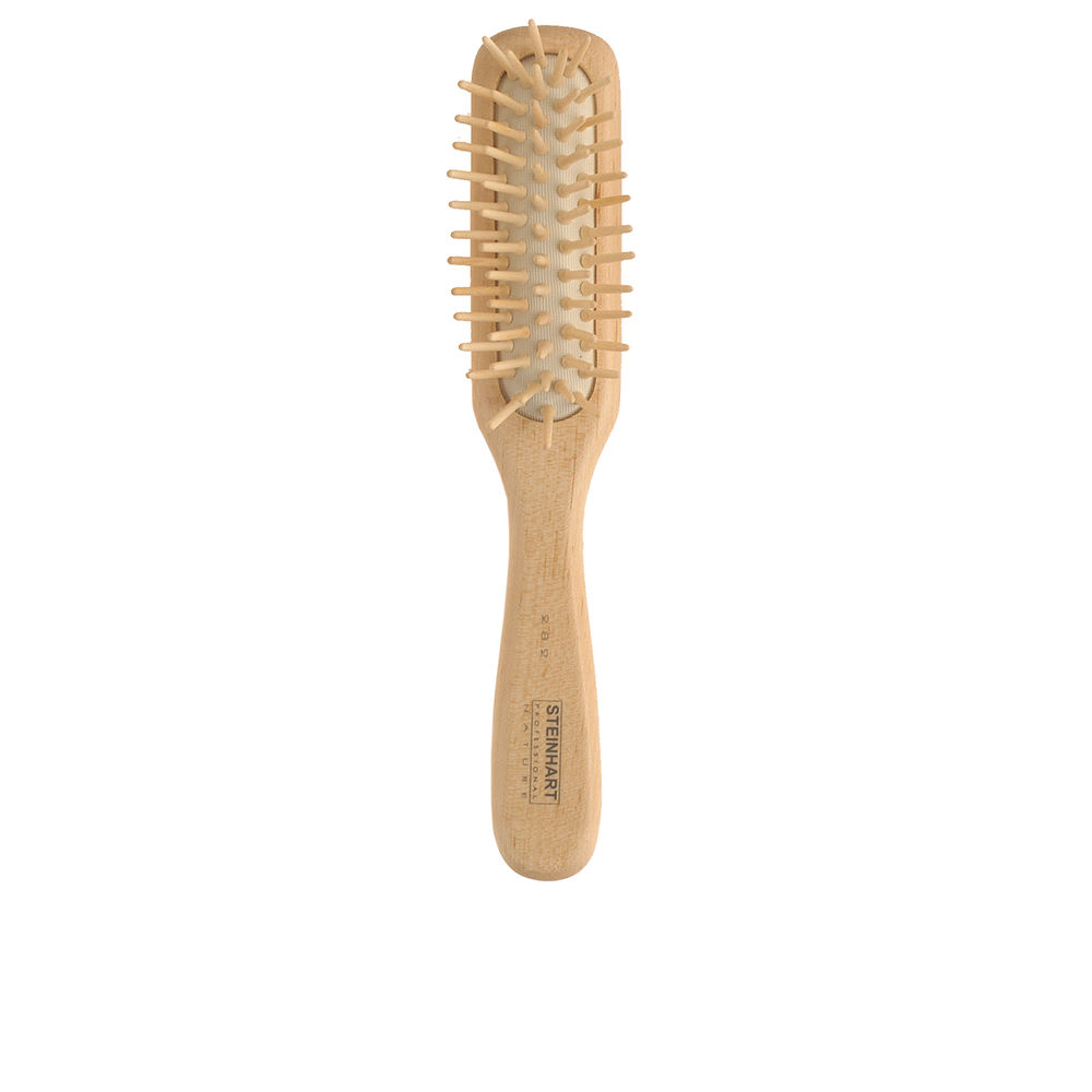 SteinhartNatureFlatBrush#282 Product container of Steinhart Nature Flat Brush #282 by Steinhart, a wooden bristle brush indicated for sensitive skin brushing.
