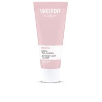 Bottle  of  Sensitive  Gentle  Milk  Cleanser  by  Weleda,  a  cleansing  milk  indicated  for  cleansing  sensitive  skin  and  balancing  lipids.