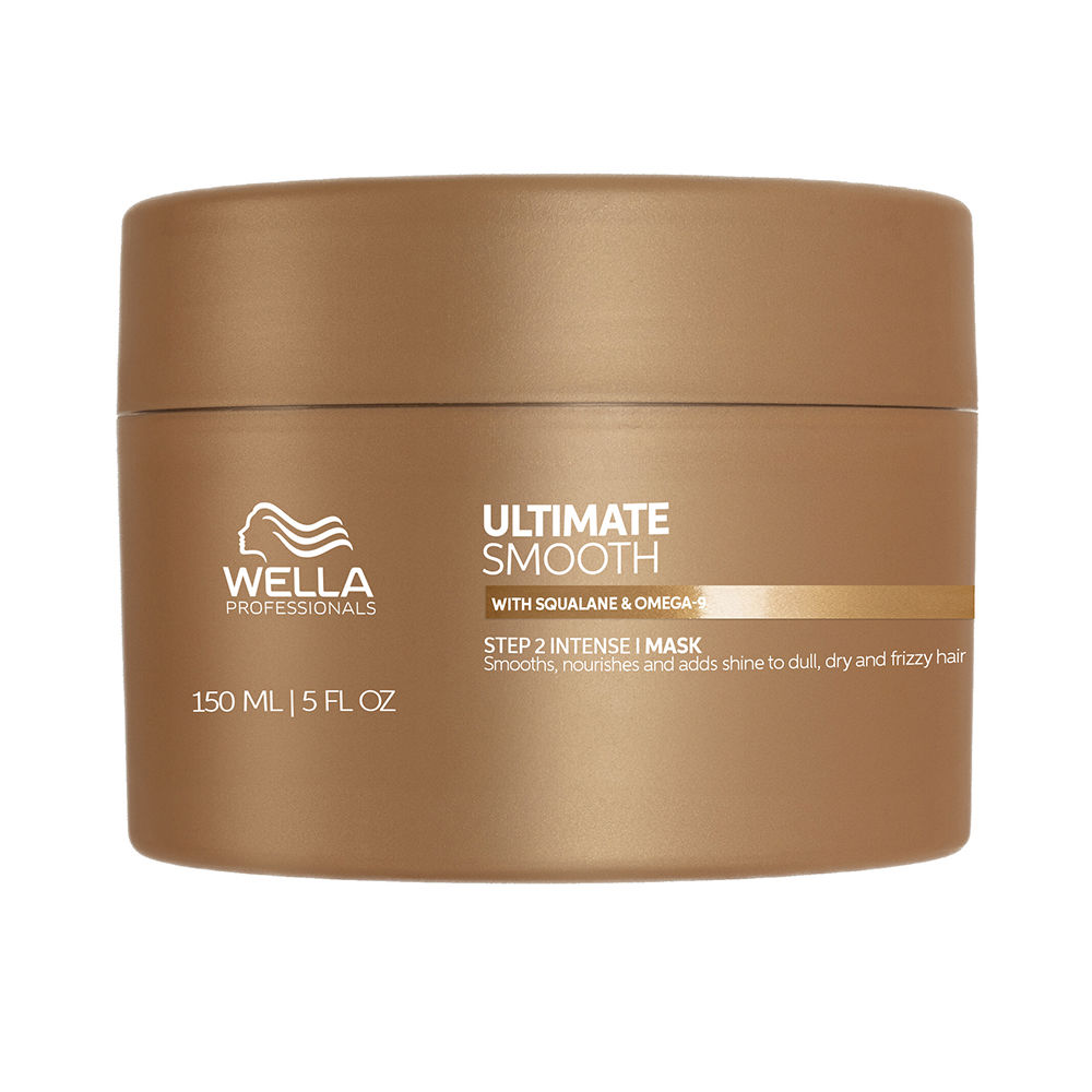 WellaProfessionalsUltimateSmoothMask150ml Jar of Wella Professionals Ultimate Smooth Mask by Wella Professionals, a hair mask indicated for nourishing frizzy hair.