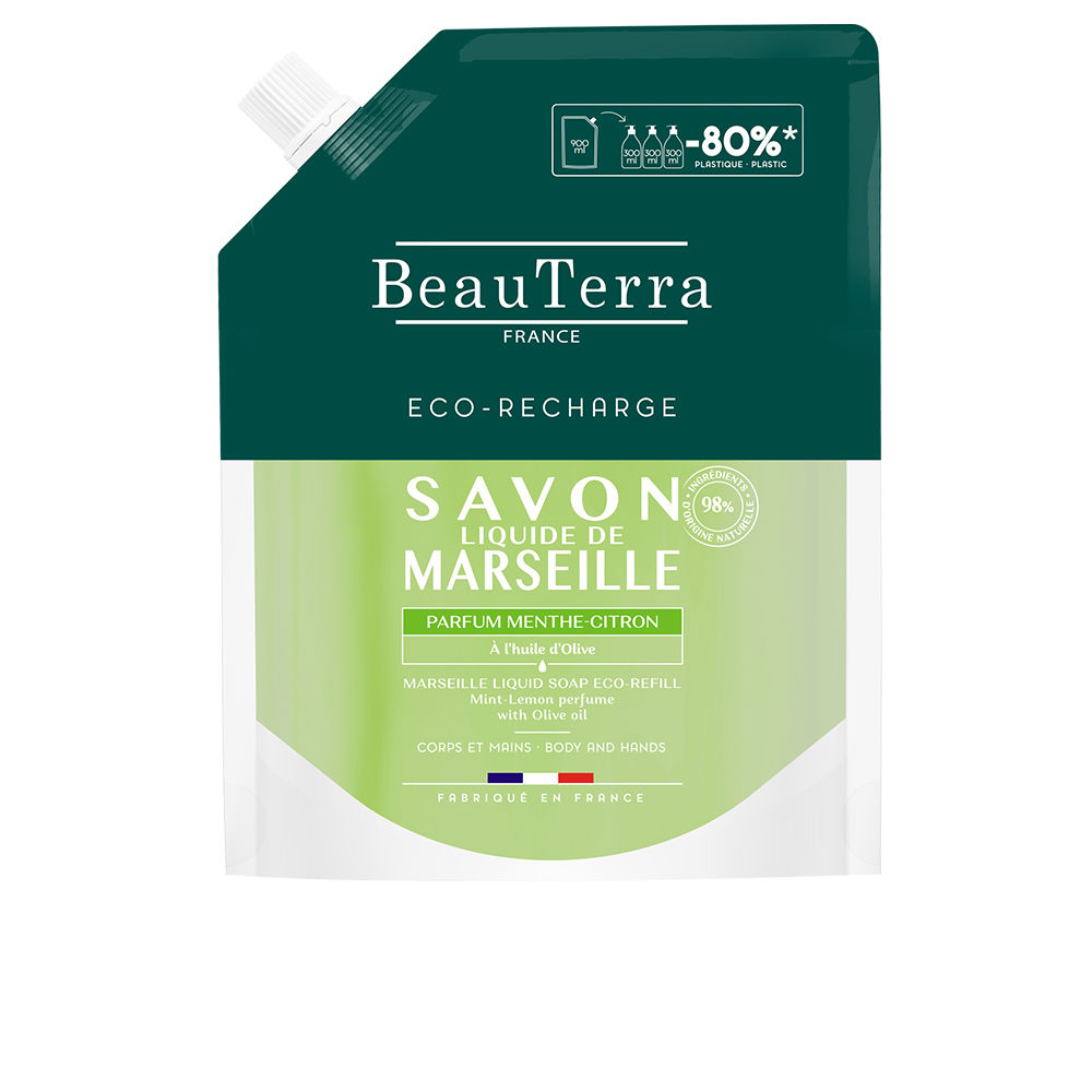 BeauterraMarseilleLemonMintSoapRefill900ml Beauterra マルセイユ レモンミント ソープ 詰め替え 900ml - 画像 (1)