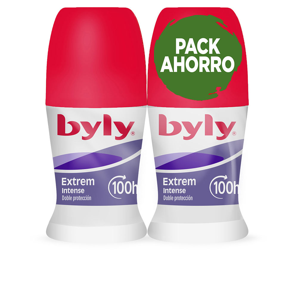 BylyExtremIntense100HDeodorantRoll-OnSet2x50ml Box of Byly Extrem Intense 100H Deodorant Roll-On Set by Byly, a roll-on deodorant indicated for sweat and odor protection.