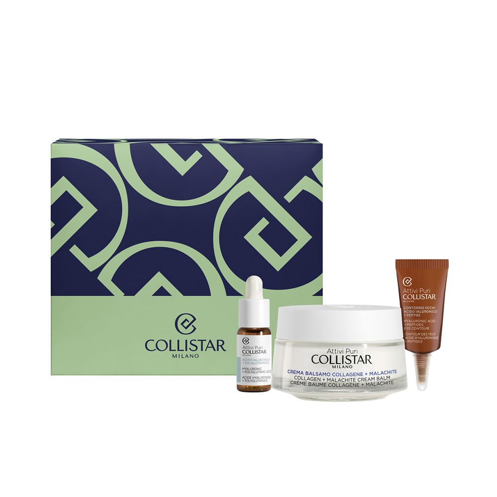 CollistarAttiviPuriCollagenGiftSet Box of Collistar Attivi Puri Collagen Gift Set by Collistar, a skincare routine indicated for firming and smoothing wrinkles.