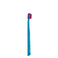 Product  container  of  Curaprox  CS12460  Velvet  Toothbrush  by  Curaprox,  a  soft  toothbrush  indicated  for  sensitive  teeth  and  gums.