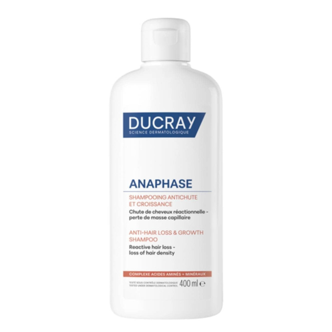 DucrayAnaphaseAnti-HairLoss&GrowthShampoo400ml Bottle of Ducray Anaphase Anti-Hair Loss & Growth Shampoo by Ducray, a shampoo indicated for reducing hair loss and growth.