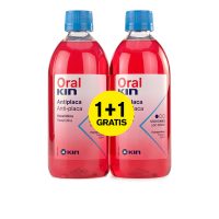 Bottle  of  Kin  Oralkin  Mouthwash  Set  2x500ml  by  Kin,  a  liquid  mouthwash  indicated  for  eliminating  dental  biofilm.