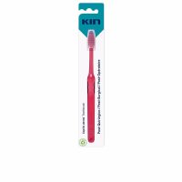 Product  container  of  Kin  Post-Surgical  Toothbrush  by  Kin,  a  soft  toothbrush  indicated  for  oral  hygiene  after  oral  surgery.