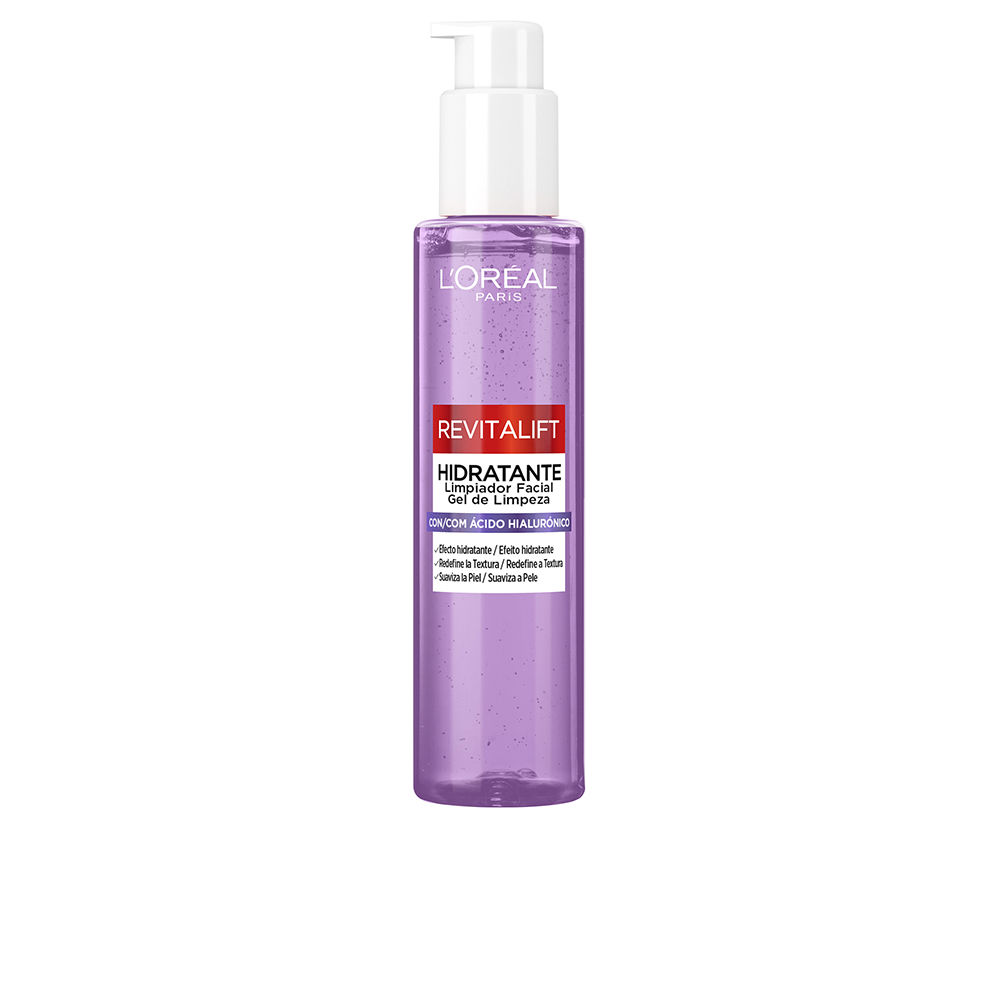 L'OréalRevitaliftMoisturizingFacialCleansingGel150ml Bottle of LOréal Revitalift Moisturizing Facial Cleansing Gel by LOréal, a gel indicated for exfoliating and hydrating skin.