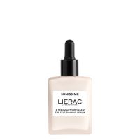 Bottle  of  Lierac  Sunissime  The  Self-Tanning  Serum  by  Lierac,  a  facial  serum  indicated  for  providing  a  natural-looking  golden  glow.