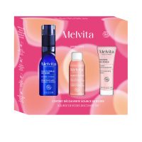 Box  of  Melvita  Source  de  Roses  Discovery  Set  by  Melvita,  a  skincare  set  indicated  for  hydrating  and  plumping  the  skin.