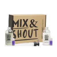 Box  of  Mix  &  Shout  Balancing  Routine  Set  by  Mix  &  Shout,  a  hair  care  set  indicated  for  restoring  scalp  balance  and  protecting  hair.