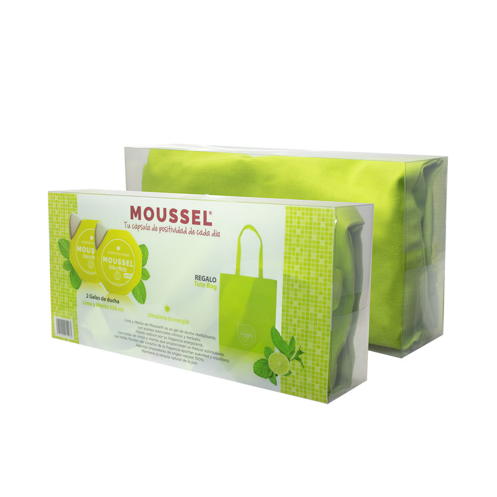 MousselLimeAndMintShowerGelSet Box of Moussel Lime And Mint Shower Gel Set by Moussel, a shower gel set indicated for hydrating the skin and awakening body energy.