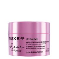 Jar  of  Nuxe  Hair  Prodigieux  Intensive  Repair  Hair  Mask  by  Nuxe,  a  repairing  mask  indicated  for  nourishing  and  restoring  hair  shine.