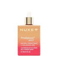 Bottle  of  Nuxe  Prodigieuse  Boost  Self-Tanning  Serum  by  Nuxe,  a  self-tanning  serum  indicated  for  hydrating  and  providing  an  even  golden  tone.