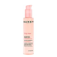 Bottle  of  Nuxe  Very  Rose  Delicate  Cleansing  Oil  by  Nuxe,  a  cleansing  oil  indicated  for  removing  makeup  and  soothing  skin.