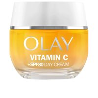 Jar  of  Olay  Regenerist  Vitamin  C  SPF30  Day  Cream  by  Olay,  a  lightweight  cream  indicated  for  hydration  and  dark  spot  reduction.