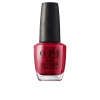 Bottle  of  Opi  Nail  Lacquer  Color  Opi  Red  by  Opi,  a  creamy  nail  polish  indicated  for  long-lasting  wear  and  vibrant  color.