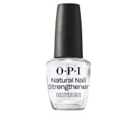 Bottle  of  Opi  Natural  Nail  Strengthener  by  Opi,  a  clear  nail  polish  indicated  for  reinforcing  brittle  and  fragile  nails.