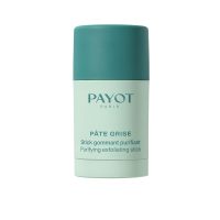 Product  container  of  Payot  Pâte  Grise  Purifying  Exfoliating  Stick  by  Payot,  an  exfoliating  stick  indicated  for  unclogging  pores.