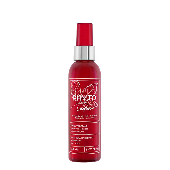 PhytoLaqueBotanicalHairSprayLightHold150ml Spray of PhytoLaque Botanical Hair Spray Light Hold by Phyto, a botanical hairspray indicated for a natural soft hold.