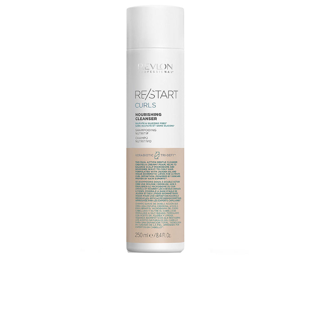 RevlonRe-StartCurlsNourishingCleanser250ml Bottle of Revlon Re-Start Curls Nourishing Cleanser by Revlon, a cleanser indicated for curly hair definition.
