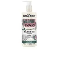 Bottle  of  Soap  &  Glory  Magnifi-Coco  Nourishing  Body  Lotion  by  Soap  &  Glory,  a  lotion  indicated  for  hydrating  and  nourishing  skin.