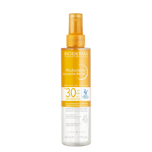 Bioderma Photoderm Eau Soleire Bronz SPF30 Água Solar 200ml ビオデルマ フォトダーム オー ソレイレ ブロンズ ウォーター SPF30 200ml - 画像 (1)