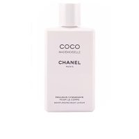 Bottle  of  Chanel  Coco  Mademoiselle  Moisturizing  Body  Lotion  by  Chanel,  a  body  lotion  indicated  for  skin  hydration  and  softening.